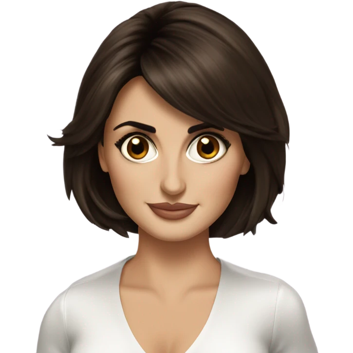Penelope cruz with dark brown hair bob emoji