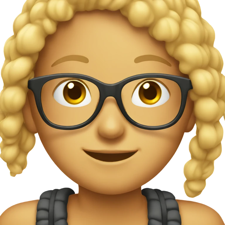 smiling girl with glasses emoji