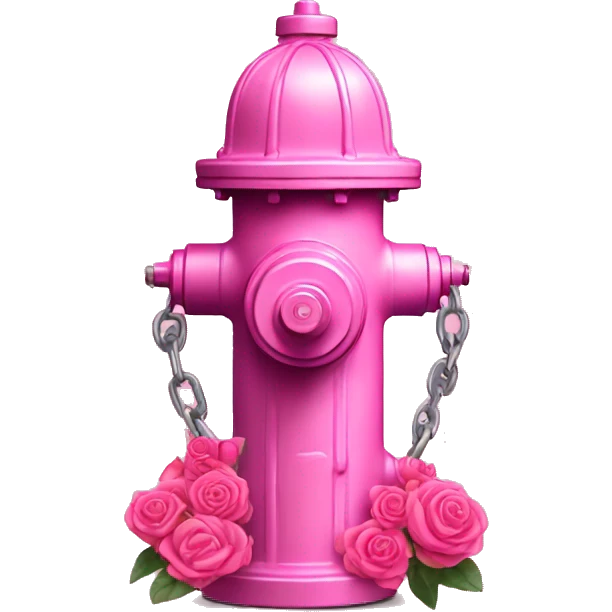 Pink fire hydrant with pink roses  emoji