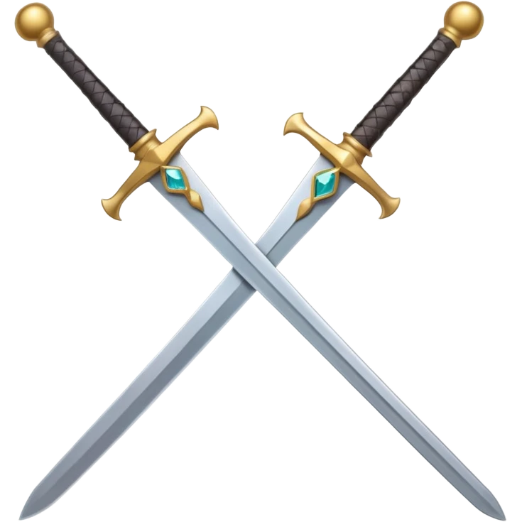 minimal emoji sword with dull blade and simple hilt, colored gemstone in hilt, no other colors emoji