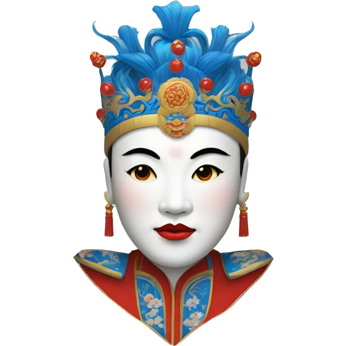  Peking Opera Head, Blue Crown emoji