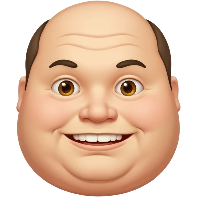 fat man with a werid smile  emoji