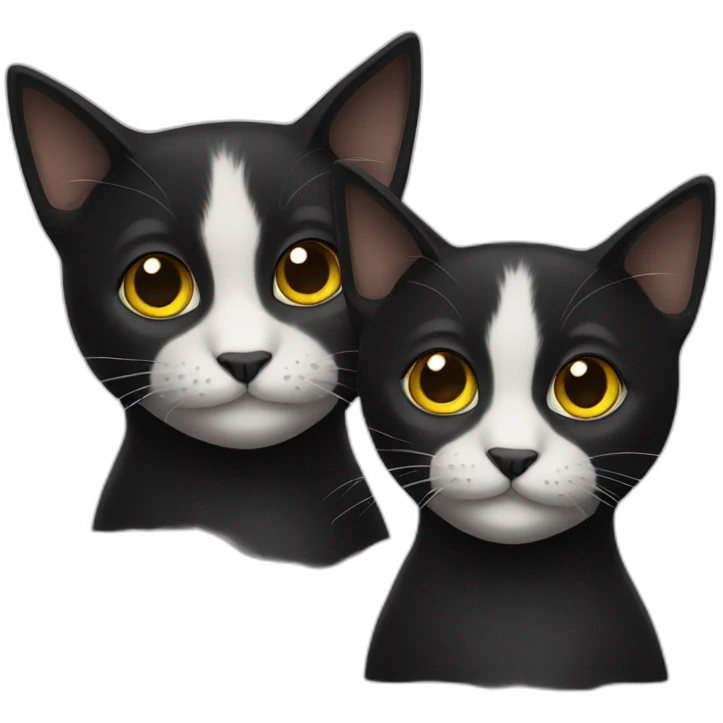 Two black cats emoji