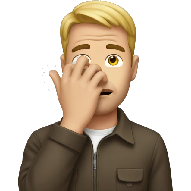 man putting both hand in his face, only see his eyez emoji
