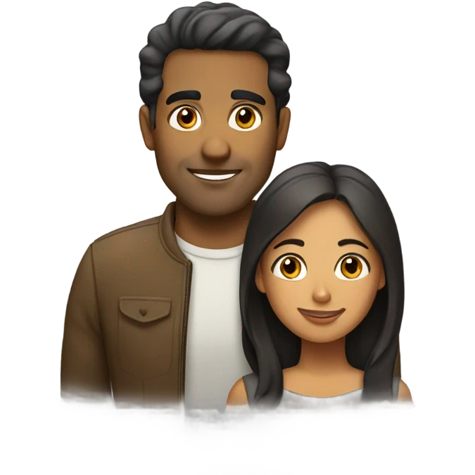 Brown man and Hispanic women emoji