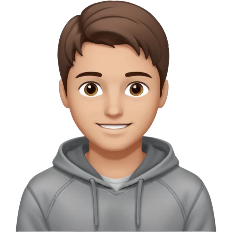 Kjekk gutt (lys i huden) som har pynta seg. Har på seg Jeans og grå hette genser og håret skal være  midtskill og fargen på håret er brunt. Litt øyevipper men ikke mye og litt mørke brun. Skal se HOT Å SEXY UT emoji