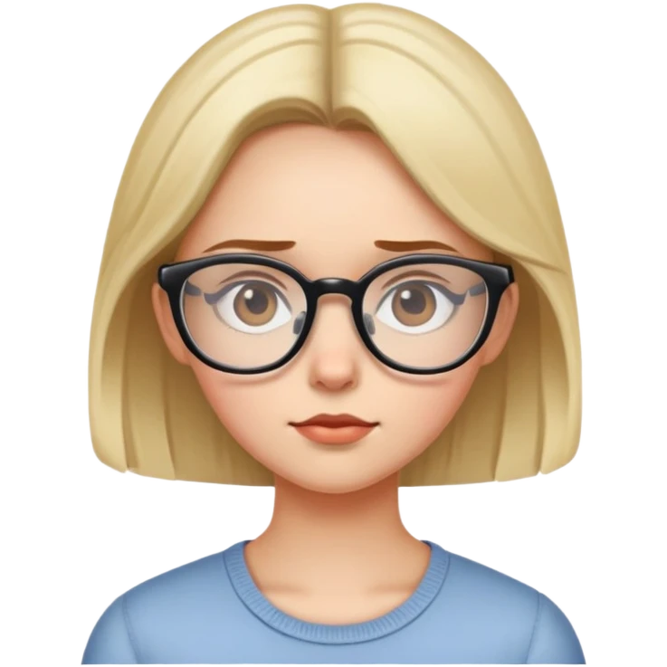 girl with glasses side eyeing emoji