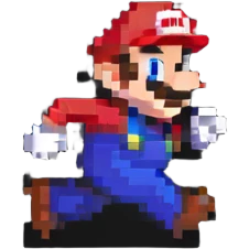 short tiny height Mario running emoji