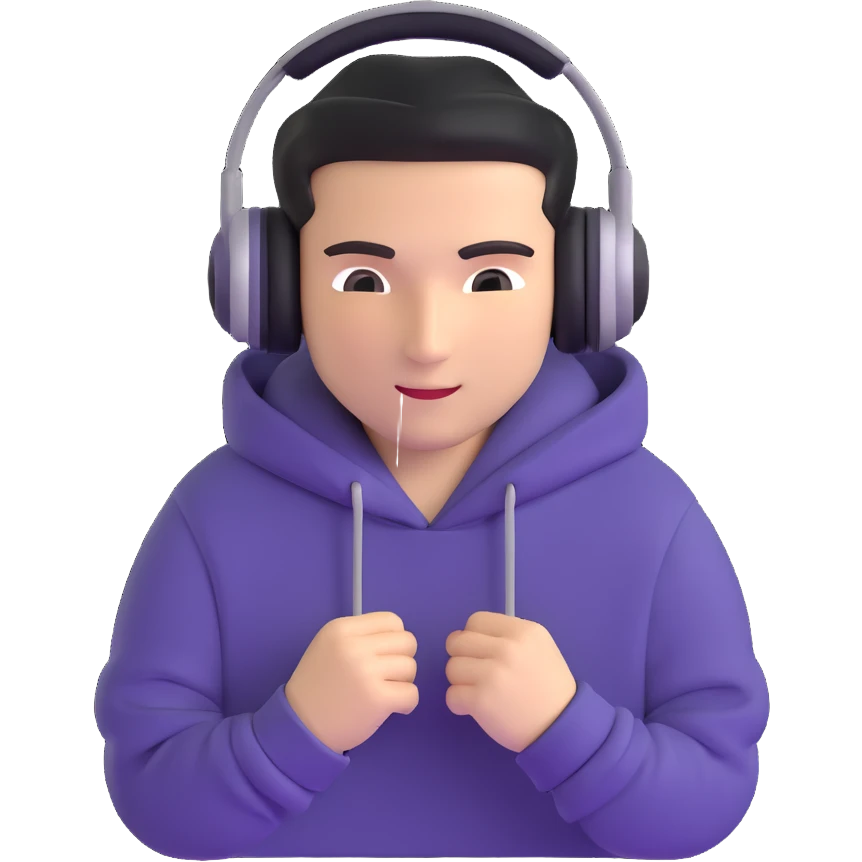 Russian rave DJ with hoodie and headphones emoji