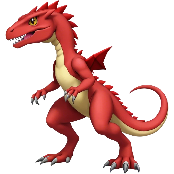  Cool Edgy Maroon Guilmon-Charmeleon-Digimon-Fakemon-Velociraptor full body emoji
