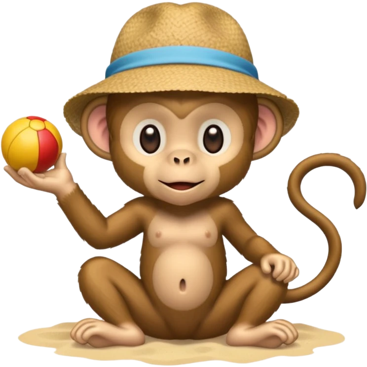 Monkey playing at the beach  emoji
