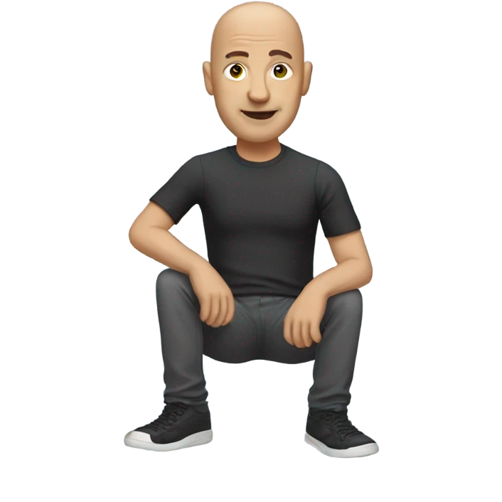 Bald man with fake leg emoji