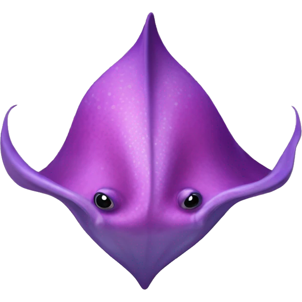 Flat, realistic, pink and purple stingray  emoji