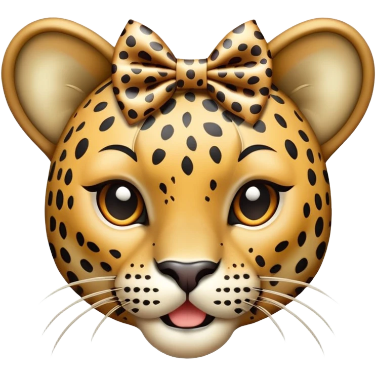 Leopard with a  bow  emoji