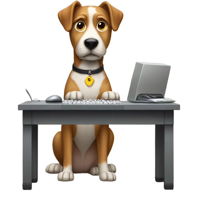 dog typing emoji