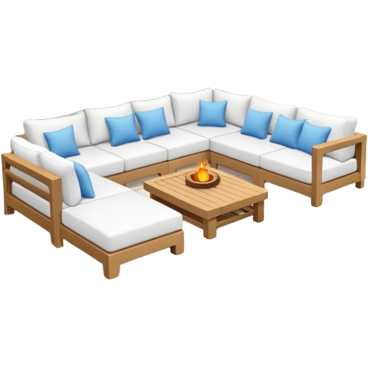 Patio with white couches emoji