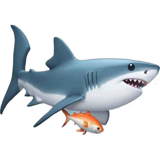 Shark hugging a fish  emoji