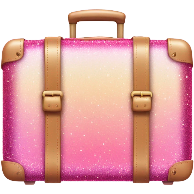 Pink ombre suitcase with glitter  emoji
