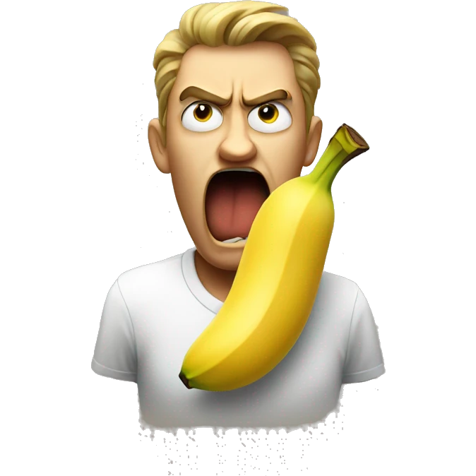 Angry face with banana emoji
