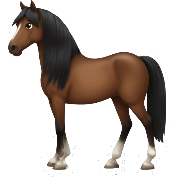 Brown horse with black Hair  emoji