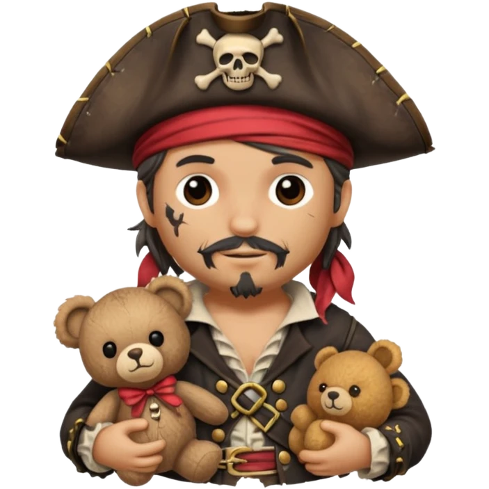 Pirate with teddy bear toy  emoji