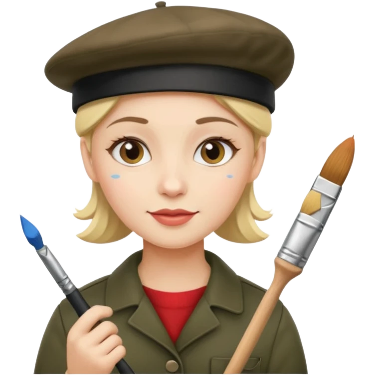 artist with beret and painter emoji