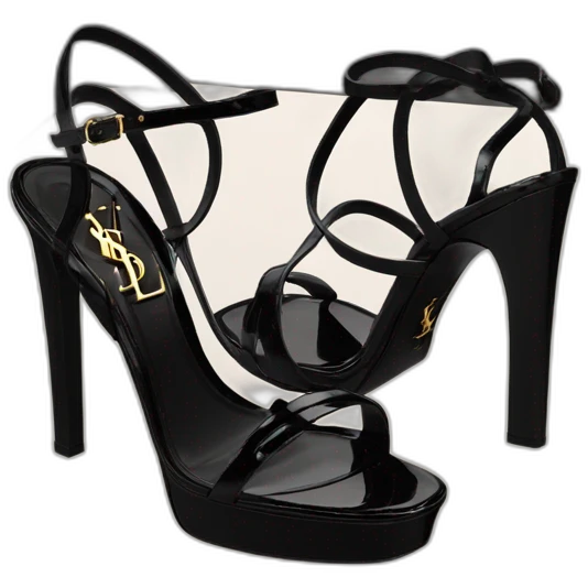 Ysl heel sandal TRIBUTE PLATFORM SANDAL black PATENT LEATHER emoji