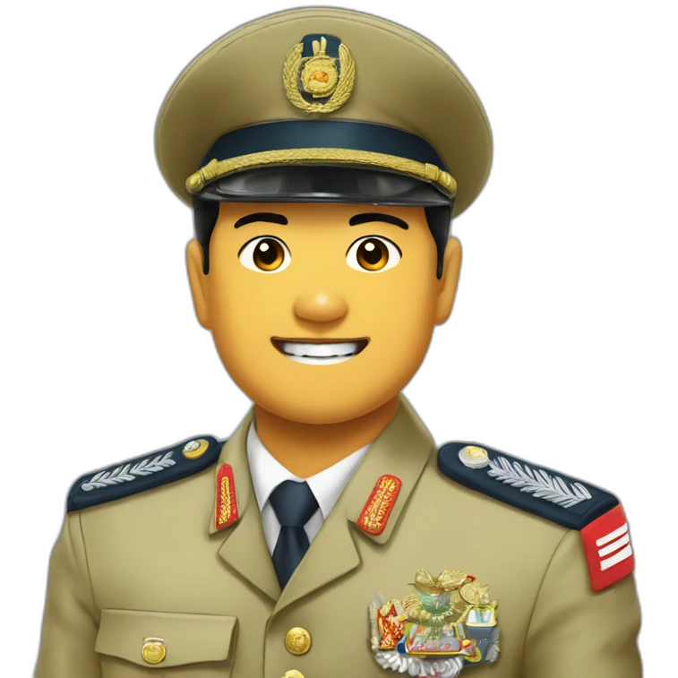 Prabowo Subianto wink wear military uniform emoji