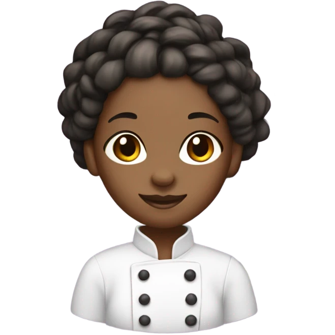 Black girl with lavender chefs coat she has braids with beads on the ends that are brown  emoji