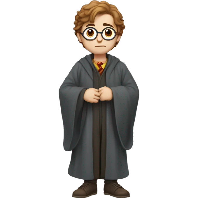 full body Harry Potter in robe laying down looking very stressed  emoji