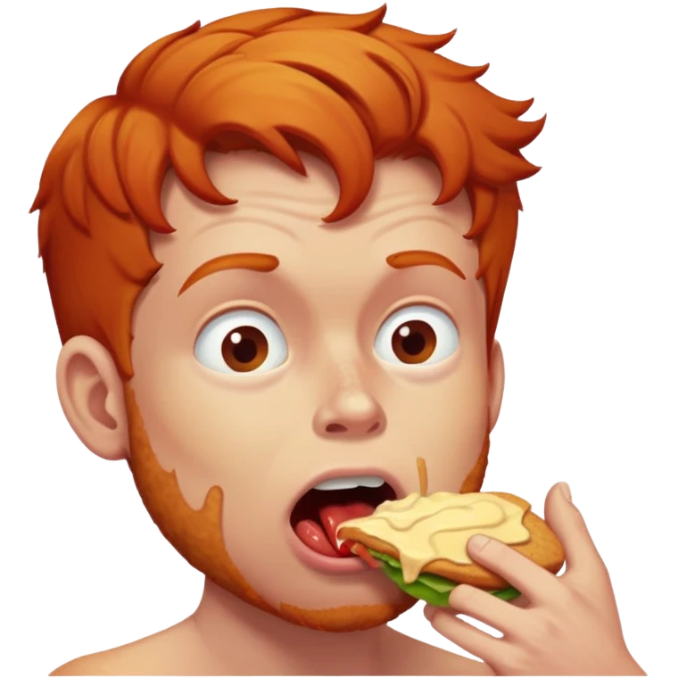 ginger guy choking on food  emoji