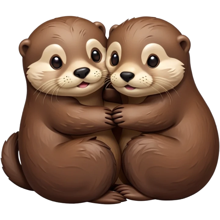 Otters hugging emoji