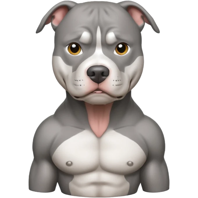Grey pitbull with white chest emoji