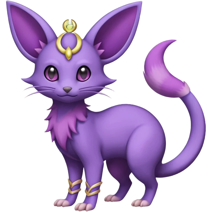 Celestial Crescent Lunar Lumine Stellar Rattata-Noibat-Espeon-Purrloin-Fakemon-hybrid-creature (full body) emoji
