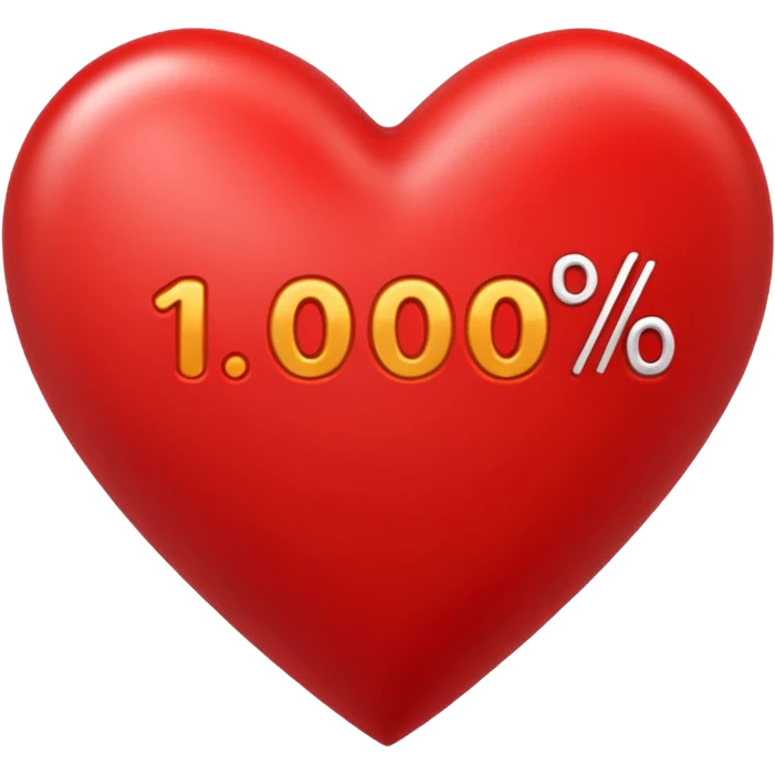 Un cœur au-dessus c'est écrit 100% emoji