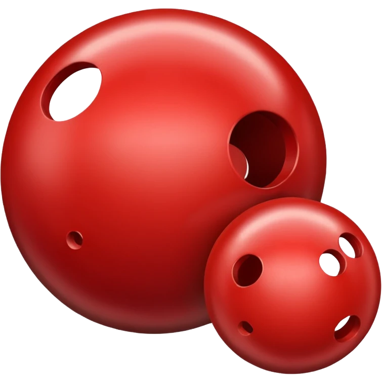red bowling ball with 3 holes emoji