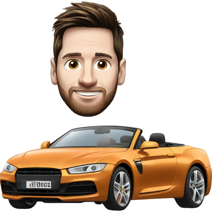 Messi with car emoji