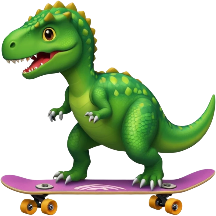 Dinosaur on a skateboard emoji