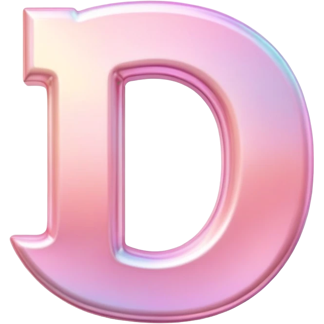 Iridescent pastel pink Font setting icon with letter G emoji