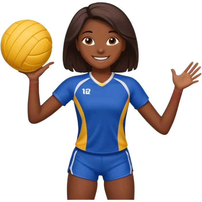 una chica morena jugando voleibol emoji