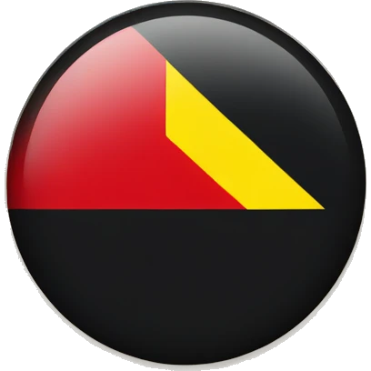 Half black half red flag with yellow circle in the centre  emoji