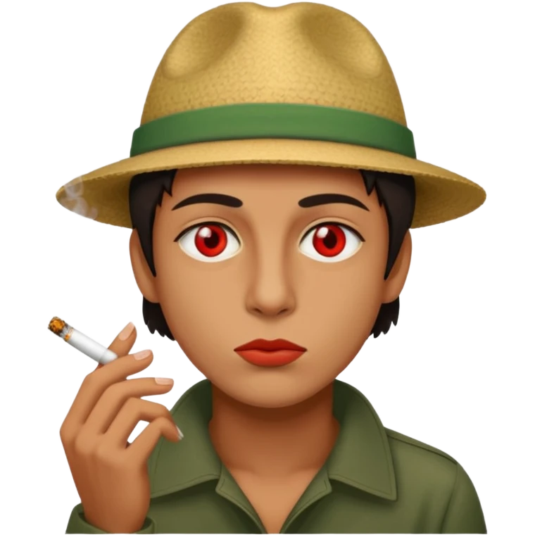 Low red eyes while smoking weed emoji