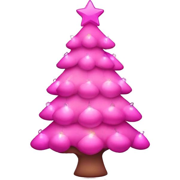 Pink Christmas tree with pink lights and pink ornaments  emoji