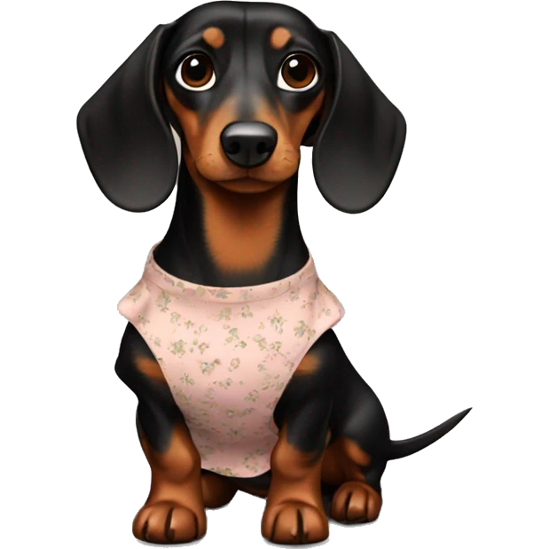 Black and brown dachshund in a dress emoji