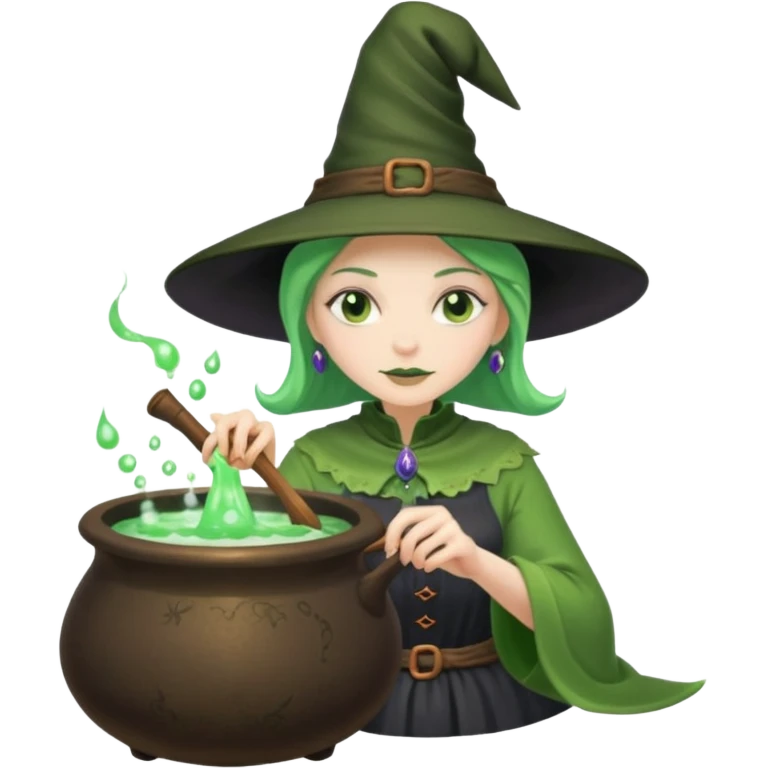 green witch cooking potion emoji