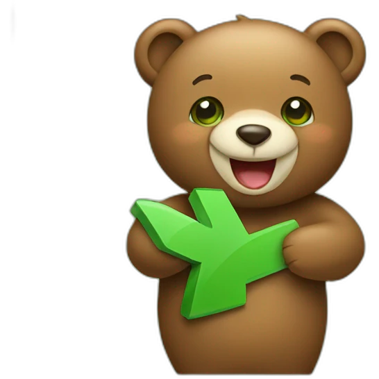 happy bear holding green checkmark emoji