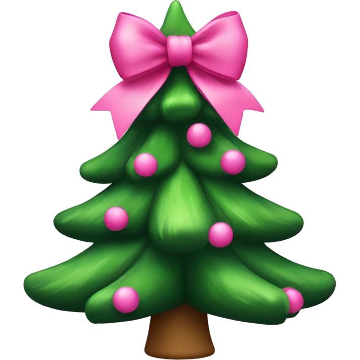 Christmas tree with pink bow emoji