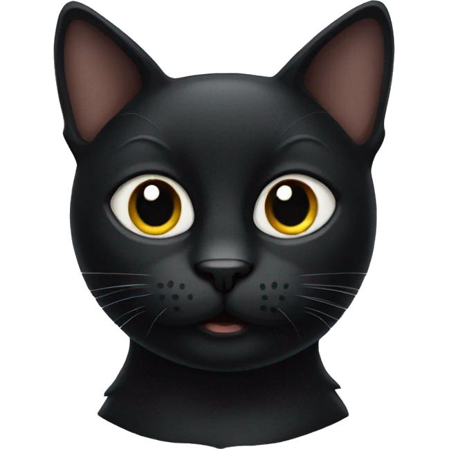 Black cat with a moustache  emoji