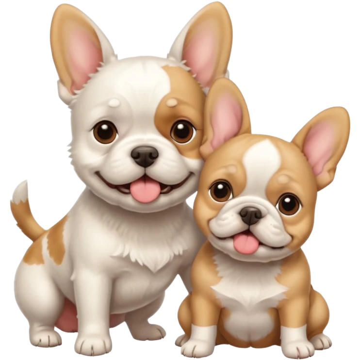 white west terrier and light brown french bulldog emoji