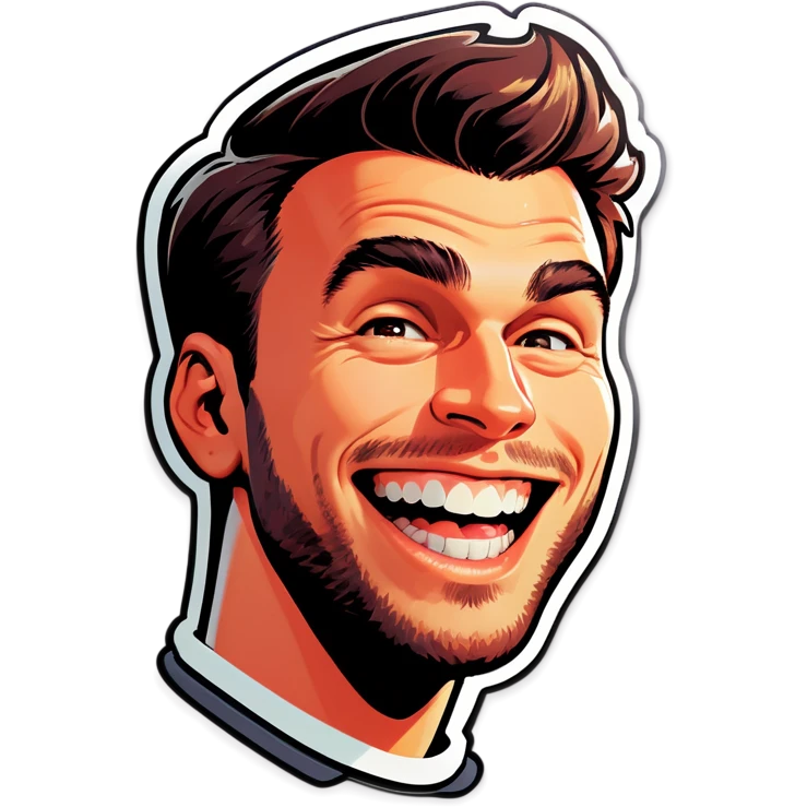 Giga chad guy with extreme smile  emoji